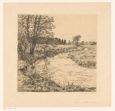 Aan de Hattemerbeek (originaltitel på objekt) av Gerrit Haverkamp (signed by artist)