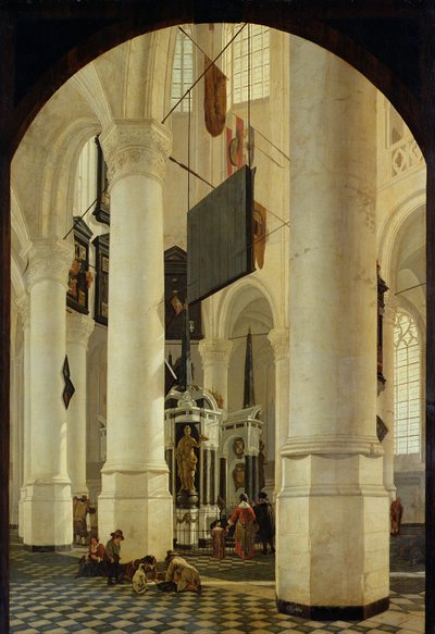 I totonu o le Nieuwe Kerk i Delft ma le Tuugamau o Viliamu Lemu, 1650 swed av Gerrit Houckgeest