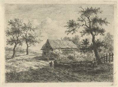 Landskap med två figurer på vägen av Gerrit Jan Michaëlis