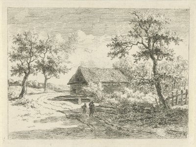 Landskap med två figurer på vägen av Gerrit Jan Michaëlis