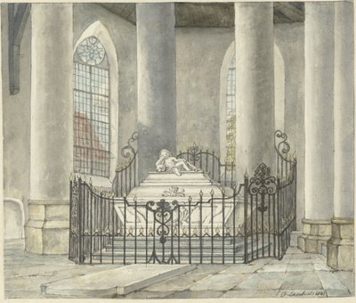 Begravningsmonument över Catharina Alida van der Dussen, i en kyrka i Culemborg av Gerrit Lamberts