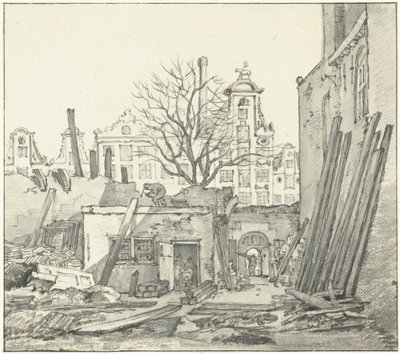 Rivningen av Västindiens hus i Amsterdam av Gerrit Lamberts