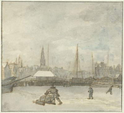 Vintervy i Amsterdam av Gerrit Lamberts