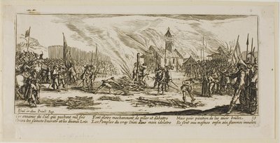 The Stake, plansch tretton från The Large Miseries of War av Gerrit Lucasz van Schagen