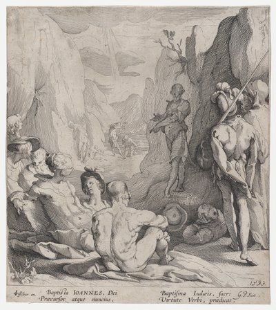 Johannes Döparen predikar, 1593. av Gerrit Pietersz Sweelink
