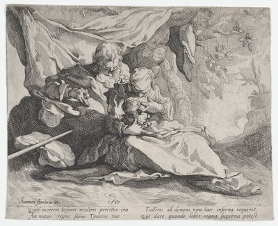 Resten på flykten till Egypten, 1593. av Gerrit Pietersz Sweelink