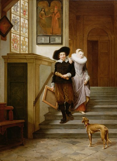 Frans Hals (1580-1666) och hans hustru Lysbeth Reyniersdr av Gerrit Postma