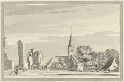 Ruinerna av klostret Rijnsburg resterna av klostret i Rijnsburgh (titel på objektet) av Gerrit Toorenburgh
