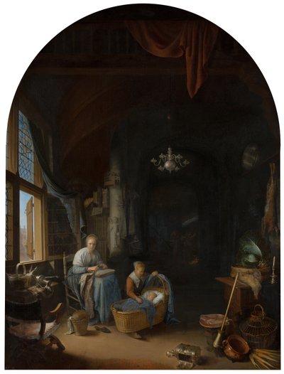 Den unga modern, 1658 av Gerrit Dou