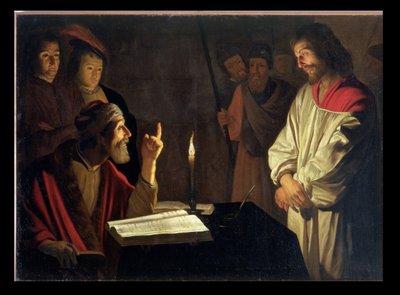Kristus före Kaifas av Gerrit van Honthorst