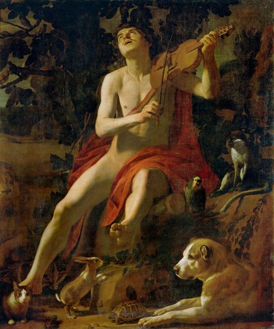 Orpheus (målning på duk) av Gerrit van Honthorst