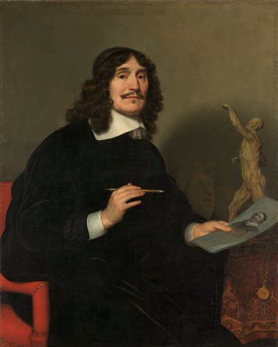 Porträtt av en konstnär av Gerrit van Honthorst