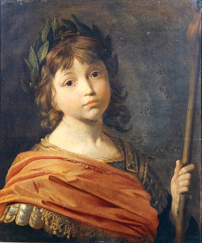 Prins Rupert (1619-82) när en pojke som Mars (olja på duk) av Gerrit van Honthorst