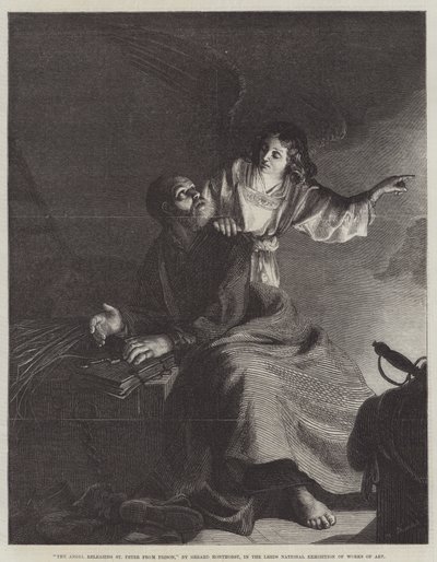 Ängeln släpper St Peter från fängelset av Gerrit van Honthorst