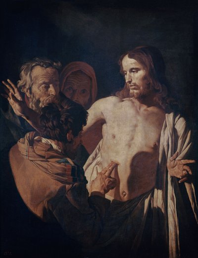 The Incredulity of Saint Thomas, c.1620 (olja på duk) av Gerrit van Honthorst