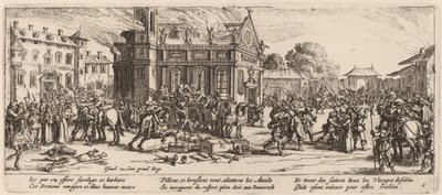 Conventswedish の破壊 av Gerrit van Schagen after Jacques Callot