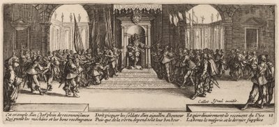 Fördelning av belöningar av Gerrit van Schagen after Jacques Callot