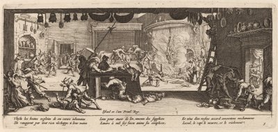 Plundrar en stor bondgård av Gerrit van Schagen after Jacques Callot
