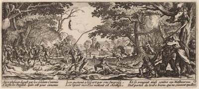 Bönderna hämnas sig själva av Gerrit van Schagen after Jacques Callot