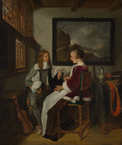 Sentimental konversation, tidigt 1660-tal. av Gerritsz Quiringh van Brekelenkam