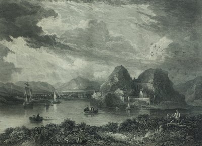 Dumbarton Castle, ca 1880 (gravyr) av Gershom Gourlay Cumming