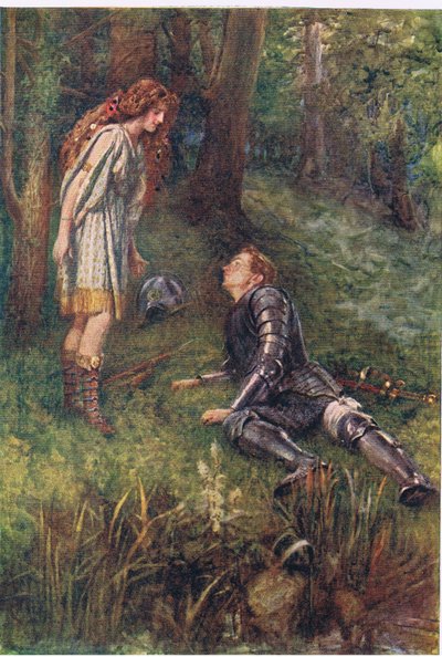 Belphoebe och Timius, Berättelser från Faerie Queen publicerade av George Harrap and Company av Gertrude E. Demain (after) Hammond