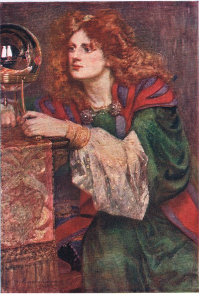 Britomart espies the mirror, Stories from the Faerie Queen publicerad av George Harrap and Company av Gertrude E. Demain (after) Hammond
