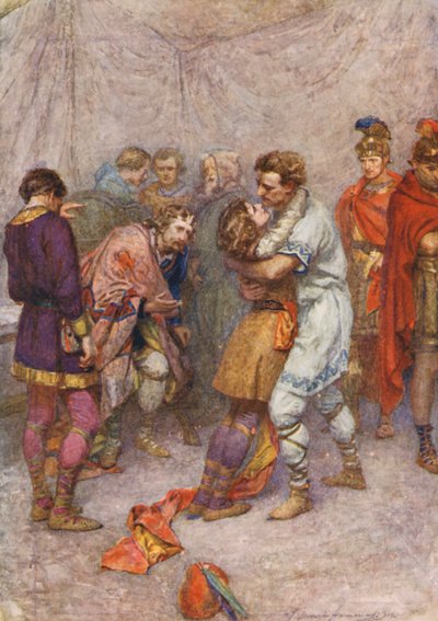 Shakespeare, Cymbeline (färglitografi) av Gertrude E. Demain (after) Hammond