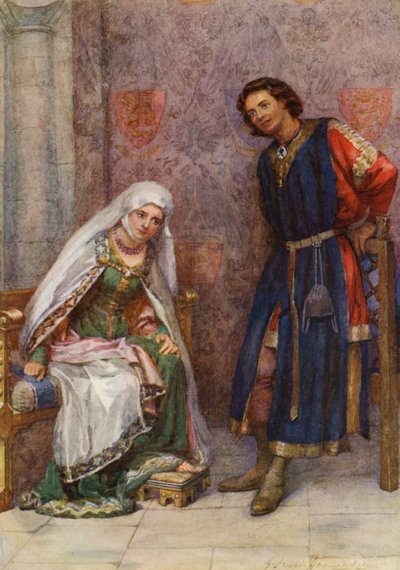 William Shakespeares pjäs: Kung John (färglitografi) av Gertrude E. Demain (after) Hammond
