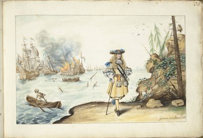 Moses vid kusten i Harwich av Gesina ter Borch (signed by artist)