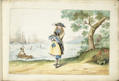 Moses ter Borch på den engelska kusten av Gesina ter Borch (signed by artist)