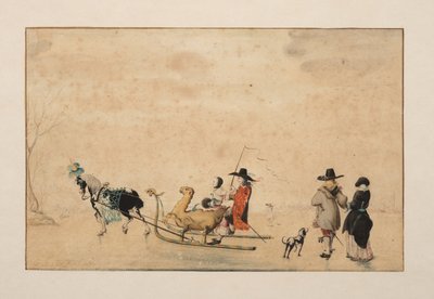 Drakformad släde på is av Gesina ter Borch
