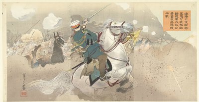 Trots general Kuropatkins ologiska strategi i slaget vid Shaho och hans armés förkrossande nederlag, kämpar han tappert vidare. av Gessan
