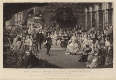 Kung Karl II och Elizabeth, prinsessan Palatine av Gheerart Janssen