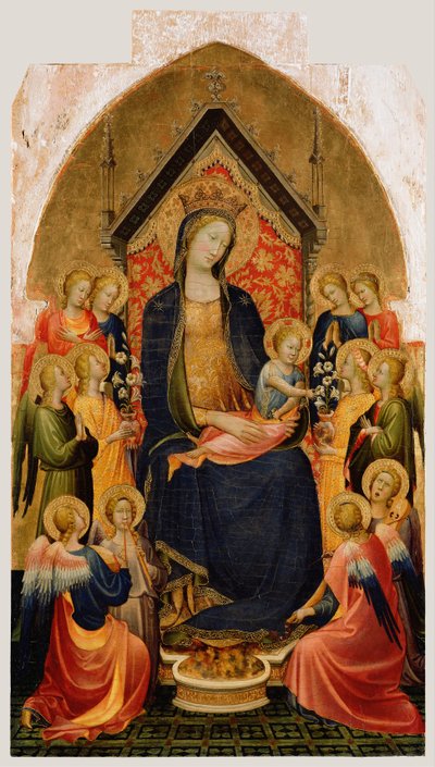 Madonna och barn med musikaliska änglar, ca 1410 av Gherardo Starnina