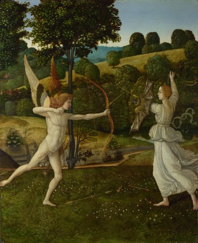 Kampen mellan kärlek och kyskhet, mellan 1475 och 1500 av Gherardo di Giovanni del Fora