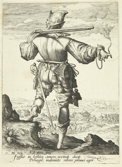 En musketör sedd bakifrån av Gheyn, Jacques II de