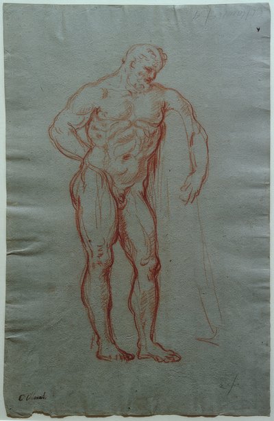 Studera efter figuren Farnese Hercules av Giacinto Calandrucci