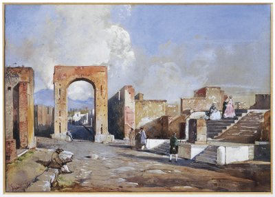 Italien, Utgrävningar av Pompeji av Giacinto Gigante