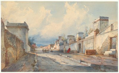 Vy över en gata i Pompeji av Giacinto Gigante