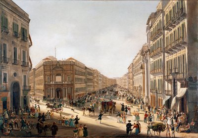 Utsikt över gatan Toledo a Neapel (Utsikt över Toledogatan i Neapel) Målning av Giacinto Gigante (1806-1876) Naples National Museum of San Martino av Giacinto Gigante
