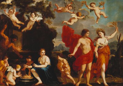 Utan Bacchus och Ceres är Venus kall, av Giacinto Gimignani or Gemignano