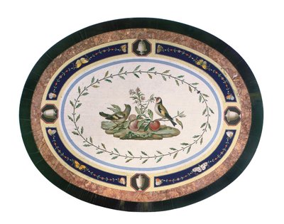 Mikromosaikskiva, Rom, sent 1700-tal (mosaik, ormolu-monterad ebenholts och satinträ) av Giacomo (attr. to) Raffaelli