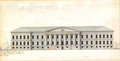 Förhöjning av fasaden på Vetenskapsakademien i St. Petersburg av Giacomo Antonio Domenico Quarenghi