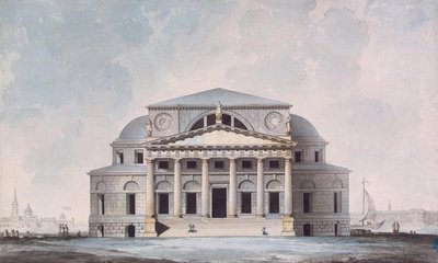 Fasad av börsbyggnaden i Sankt Petersburg, 1783 av Giacomo Antonio Domenico Quarenghi