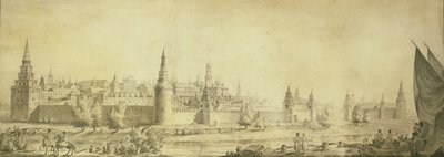 Panoramautsikt över Moskva Kreml i slutet av 1700-talet, slutet av 1790-talet av Giacomo Antonio Domenico Quarenghi