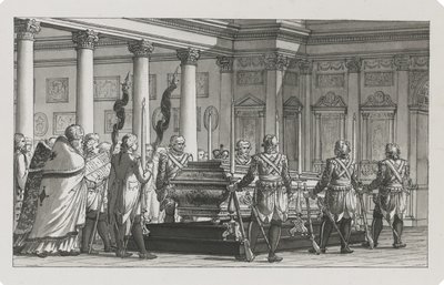 Kejsaren Paul I Ligger i staten med en hedersvakt av Giacomo Antonio Domenico Quarenghi