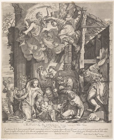 Tillbedjan av herdarna av Giacomo Barri