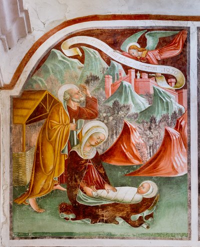Giftermål i Kana, detalj från Jesu liv av Giacomo Borlone de Buschis