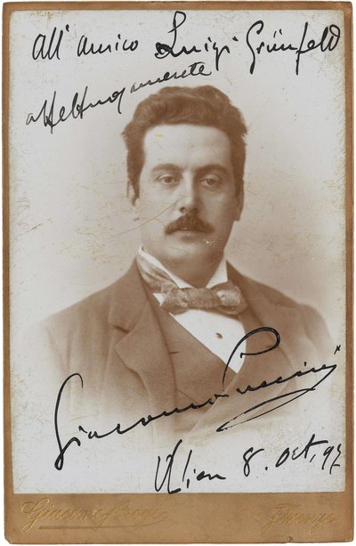 Porträtt av kompositören Giacomo Puccini 1858-1924, 1897. av Giacomo Brogi